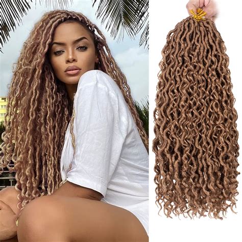 Amazon.com : ZRQ 27 Goddess Locs Crochet Hair 18 Inch Boho Faux Locs ...
