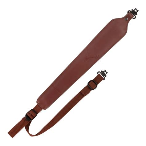 Allen Deer Head Padded Leather Rifle Sling with Swivels - Als.com