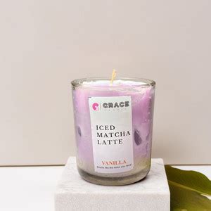GraceCandle Iced Matcha Latte Scented Candle,Soy&Gel wax as Ice Cubes ...