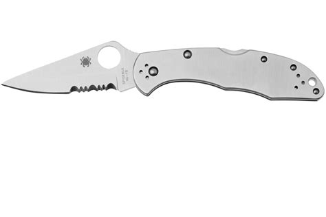 Spyderco Delica 4 Stainless Steel C11PS partially serrated pocket knife ...