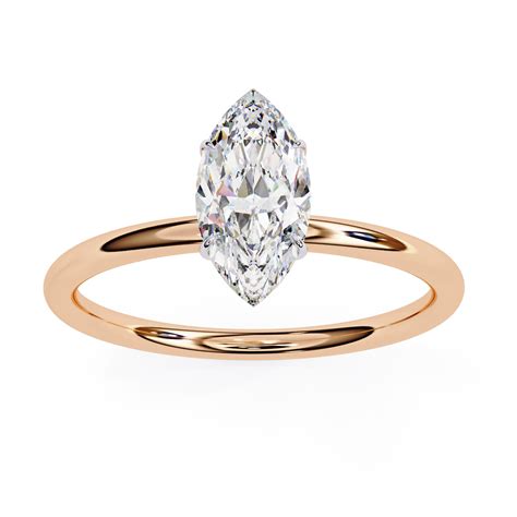 Elegant Marquise Cut Solitaire Lab Grown Diamond Ring – ONYA