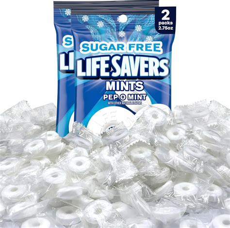 Amazon.com : Life Savers Pep O Mint Sugar Free Candy Bag, 2.75 ounce ...