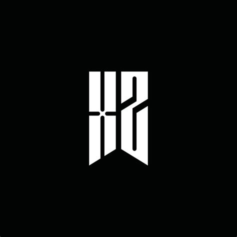XZ logo monogram with emblem style isolated on black background 4205365 ...