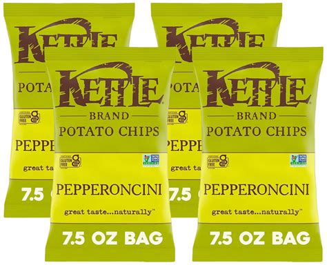 Amazon.com: Kettle Brand Potato Chips Pepperoncini, 7.5 Oz (Pack of 4)