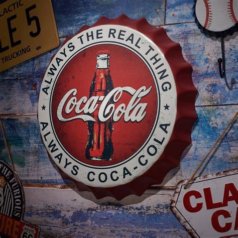 Bottle Caps wall decor sign - Always C Cola (14"x14")