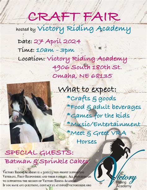 Spring Craft Fair: Benefitting Victory Riding Academy, 4906 South 180th ...