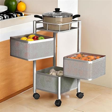 Kuber Industries Metal Square Mesh Rotating 3 Tier Onion Potato Rack ...