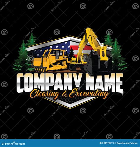 Land Clearing and Excavating Company Logo Stock Vector - Illustration of excavator, excavating ...