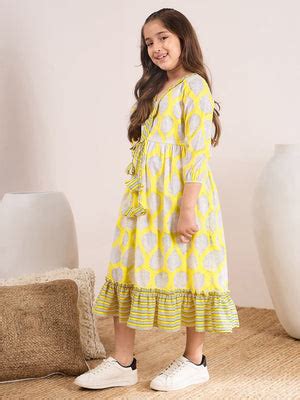 Buy Yellow ,white & black floral printed a-line Midi Dress