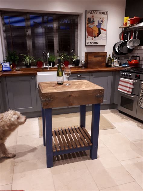 Freestanding Butchers Block Kitchen Island - Hand Made Using Genuine ...