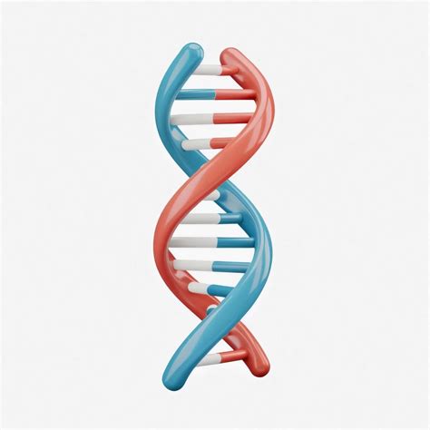 3D Render of a DNA Double Helix Structure on White Background | Free ...