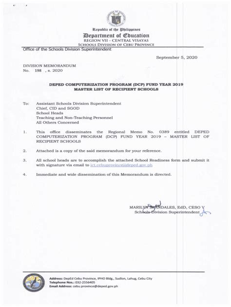 Fillable Online Department of Education Computerization Program (DCP ...