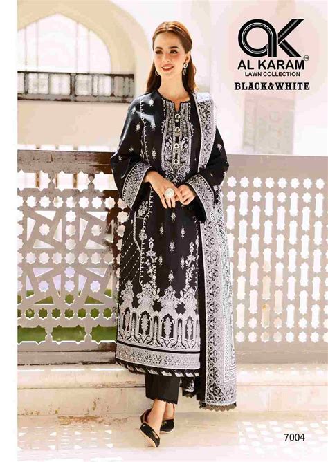 BLACK AND WHITE VOL-7 BY AL KARAM LAWN COLLECTION 7001 TO 7006 SERIES ...