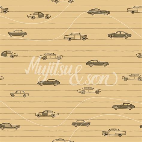 Retro Vibes Old Cars Vinyl Flooring, Yellow Floor Protector, Gray ...
