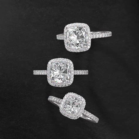 2.24 Carat Cushion Natural Blue Sapphire Cushion Outline Pavé Diamond ...