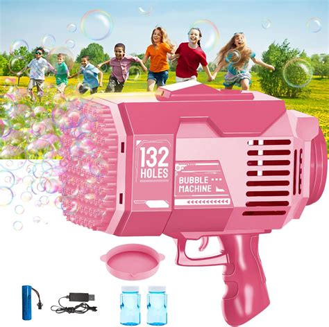 132 Holes Gatling Bubble Gun Kids Toys Electric Bubble Machine ...
