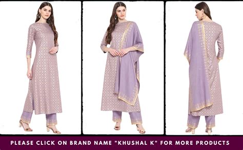 Buy Khushal K Women's Rayon Foil Printed Kurta and Palazzo With Dupatta ...