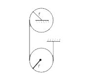 Two uniform cylinders, each of mass ` m = 10 ` kg and radius r = 150 mm ...