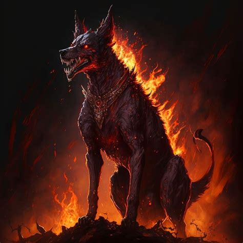 Hellhound in 2023 | Mythical creatures art, Elemental dragons, Demon art