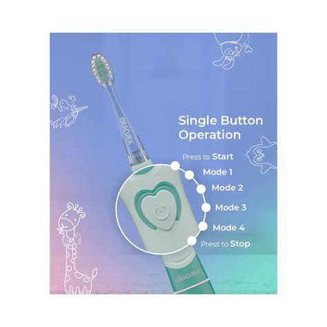 Oracura Sonic Kids Electric Battery- Operated Toothbrush KSB100 (Green ...