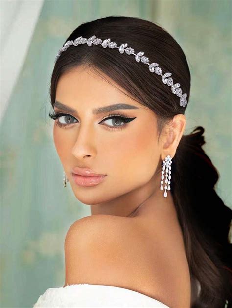 1pc Silver Rhinestone Flower Shaped Headband, Minimalist & Elegant For ...