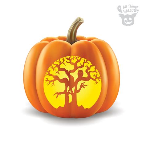 Scary Evil Tree Pumpkin Stencil - Allthingshallows.com – AllThingsHallows