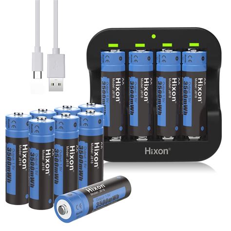 Buy Hixon Lithium Rechargeable AA batteries 12-Pack 1.5v Constand ...