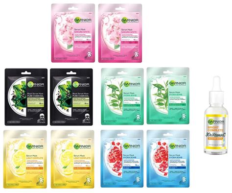 Buy Garnier Skin Naturals, Face Mask Set, Hydra Bomb Serum Mask & Black ...