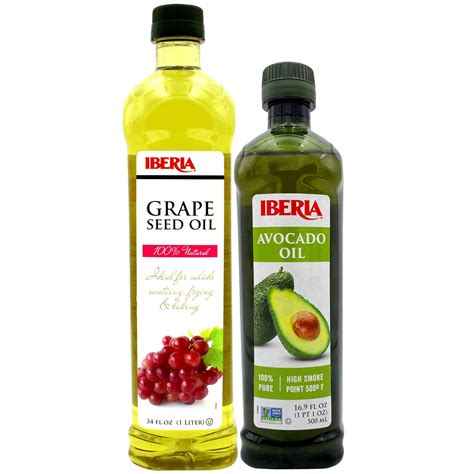 Iberia 100% Pure Avocado Oil, 16.9 fl oz + Iberia All Natural Grapeseed ...