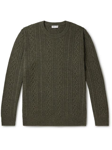 Peter Millar - Ridge Cable-Knit Wool, Yak and Cashmere-Blend Sweater ...