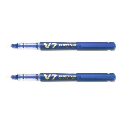 Pilot V7 Hi-tecpoint Roller ball pen with Cartridge System - 2 Blue ...
