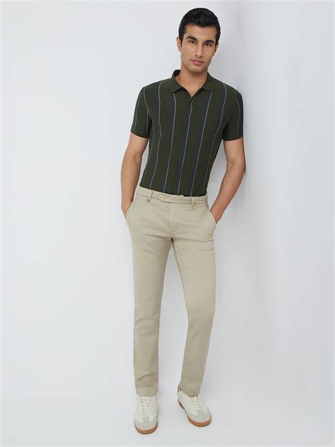Raymond Men Green Stripe Modern Fit Cotton T-Shirt – MyRaymond