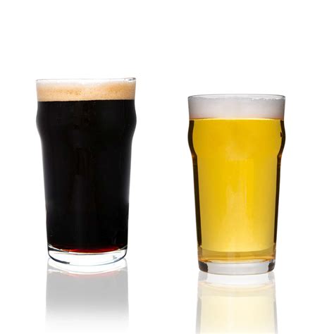 Clear Glass British Pub Style Beer Nucleated Pint Glass - Beer Glasses ...