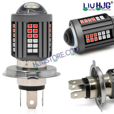 HJG H4 Lens Devil New Model White Yellow LED Headlight Bulb H4 – Biker ...