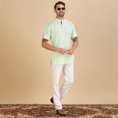 Luminous Men's Light Green Kurta Shirt – Suvidha Fashion