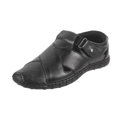Mochi Men Black Fisherman Leather Sandal UK/6 EU/40 (18-233) : Amazon ...