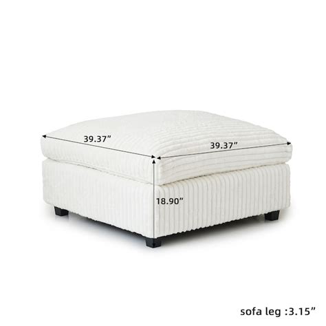 BuotiqHom 45-in W Modern White Velvet 1-seater Storage Sectional with ...