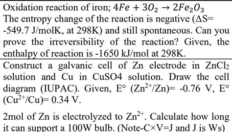 Image result for Oxidation-Reduction Reaction Explained Fe O2 FeO3