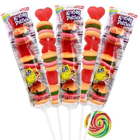 Buy Valentine's Day Gummy Krabby Patties Candy Kabob, Spongebob ...