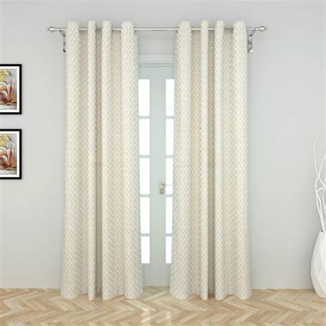 Buy Phoenix Starlight Beige Jacquard Door Curtain - 135x270cm - Set of ...