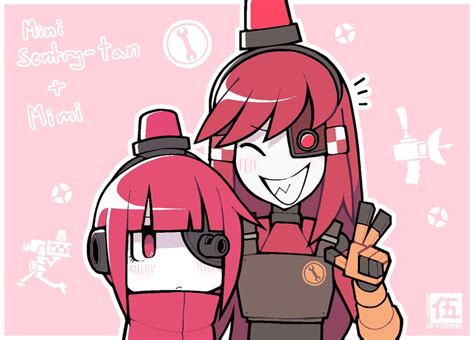 mimi-sentry and mini-sentry-chan (original and 1 more) drawn by fizzy ...