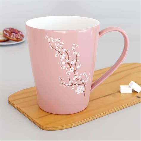 Buy Aav World Blossom Pink Coffee Mug Set of 2 Ceramic Mugs to Gift to ...