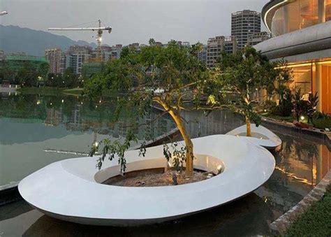 玻璃钢圆形花坛户外景观GRC树池坐凳_玻璃钢树池 - 欧迪雅凡家具
