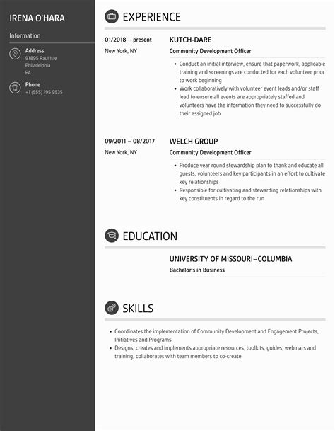 Image result for Development Officer Resume Examples