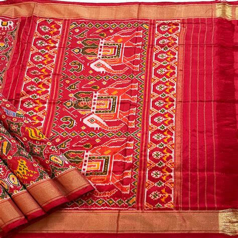 Pochampally Patola Ikkat Silk Saree | Elegant Single Ikat Patola Saree