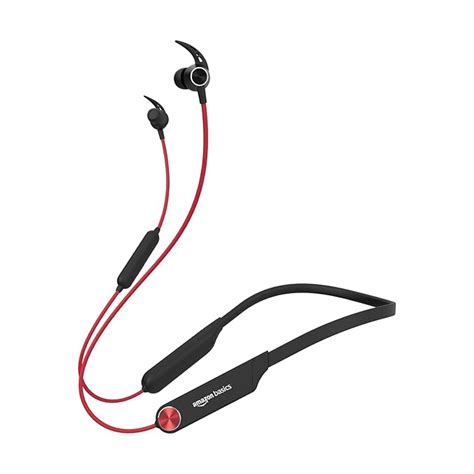 AmazonBasics Wireless in-Ear Neckband with Mic, Up to 100 Hours Play ...