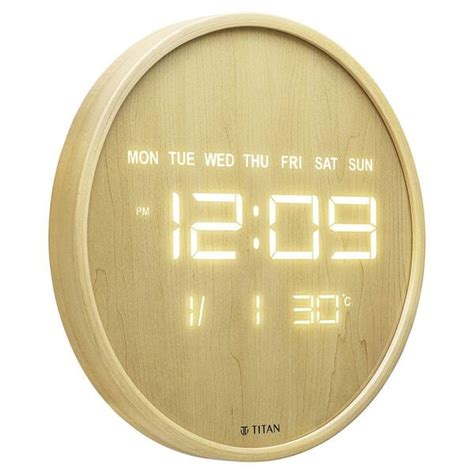Buy Online Titan Wood-Grain LED Digital Clock - 32 cm x 32 cm (Medium ...