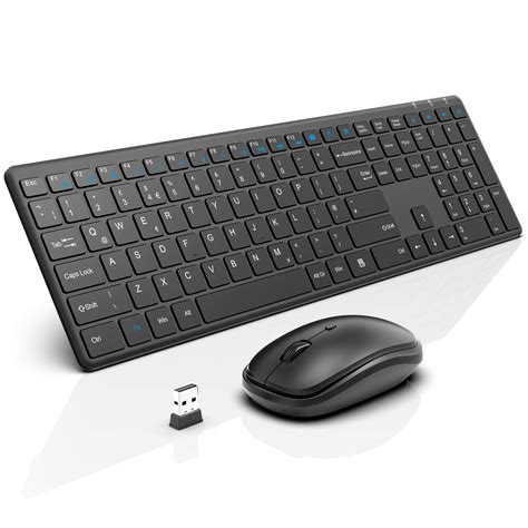 Buy Wireless Keyboard Mouse Combo, WisFox 2.4GHz Advanced Full Size ...