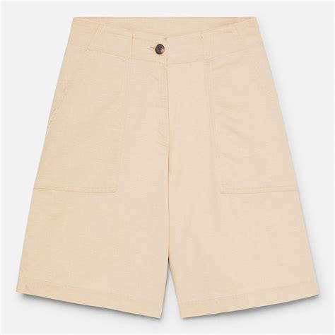 Linen Bermuda Short for Women in Beige