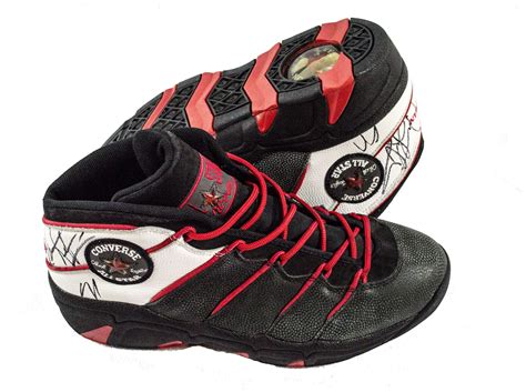 Black and White Basketball Shoes with Red Laces
